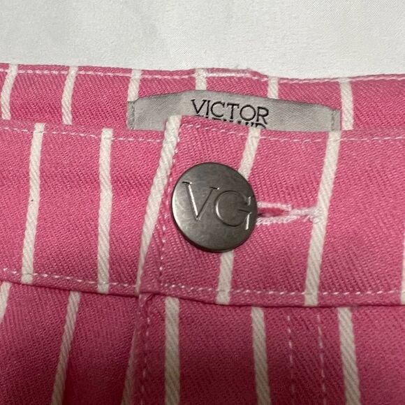 Victor Glemaud x Target Pink Pin Striped Denim Mini Jean Skirt Size 10 New - Picture 12 of 16